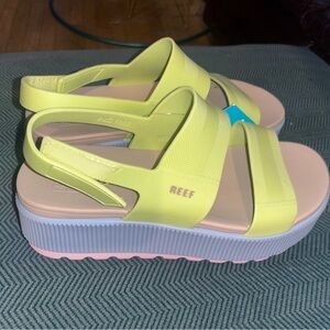 Reef Women's Bright Yellow Platform Sandals